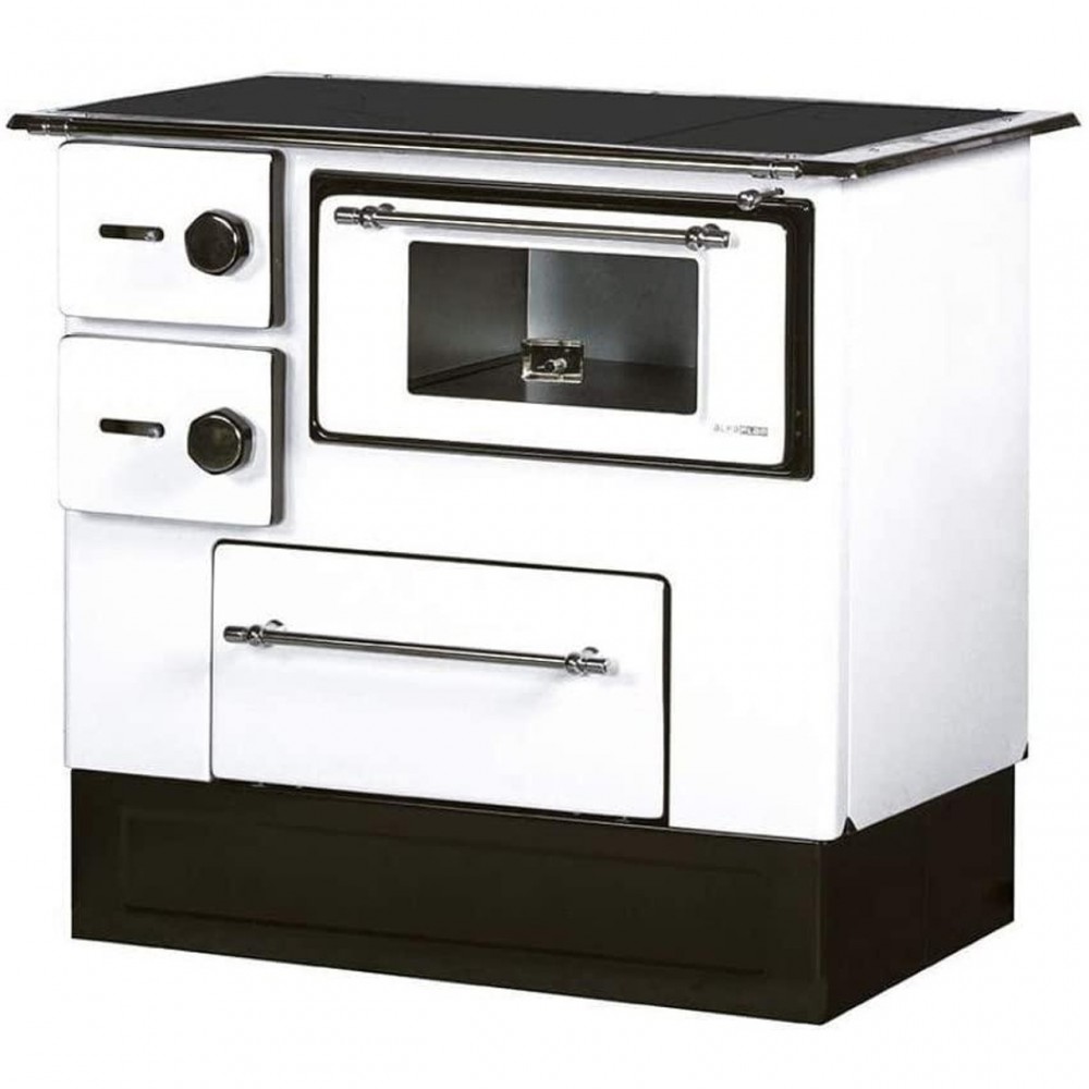 Hout fornuis Alfa Plam Regular 46 Wit rechts, 5kW | Hout fornuis | Hout |