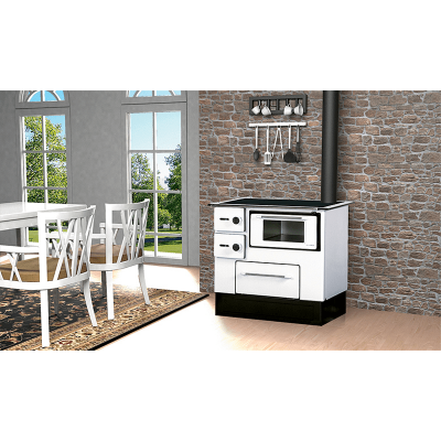 Hout fornuis Alfa Plam Regular 46 Wit rechts, 5kW - Productenvergelijking