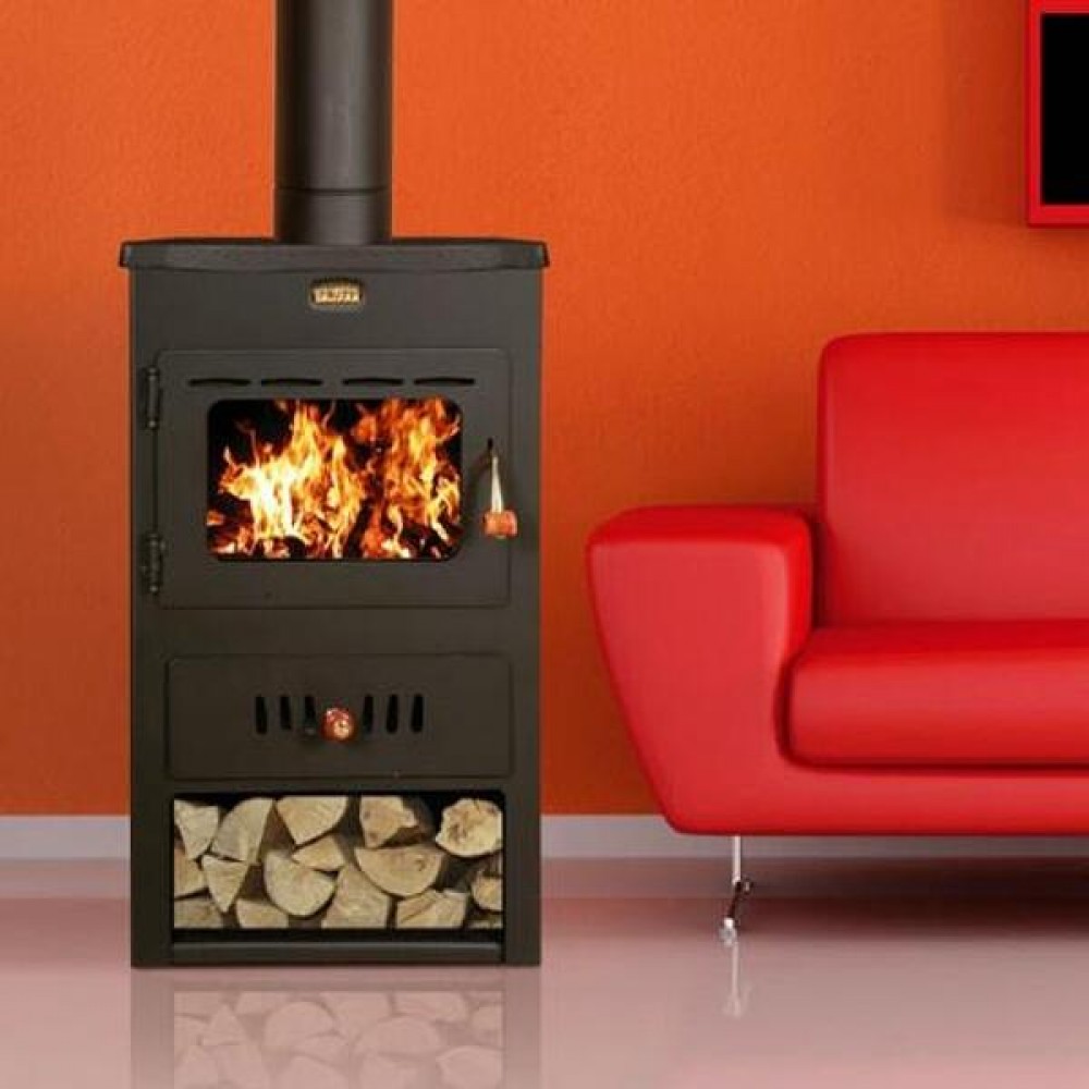 CV houtkachel Prity K2 CP W10 met massief gietijzeren blad, 13.3kW | CV houtkachels | Houtkachels |