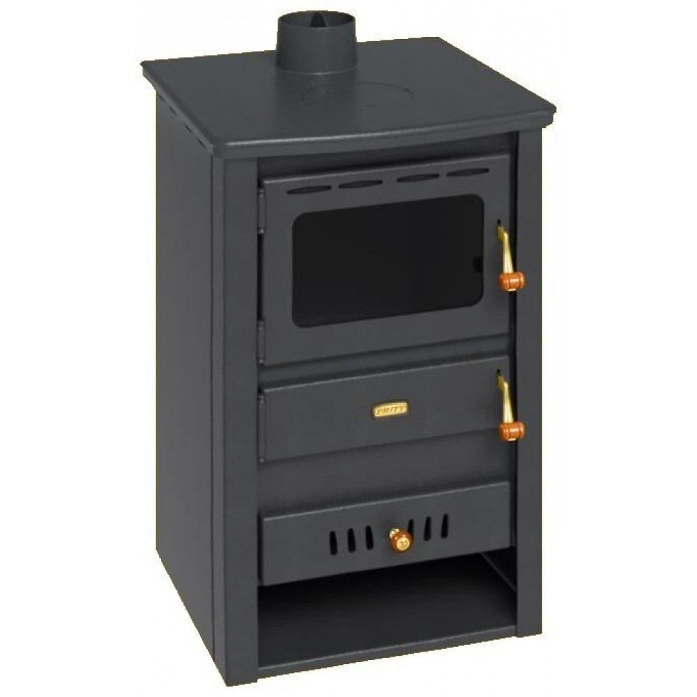 CV houtkachel Prity K22 CP W10 met massief gietijzeren blad, 13,3kW | CV houtkachels | Houtkachels |