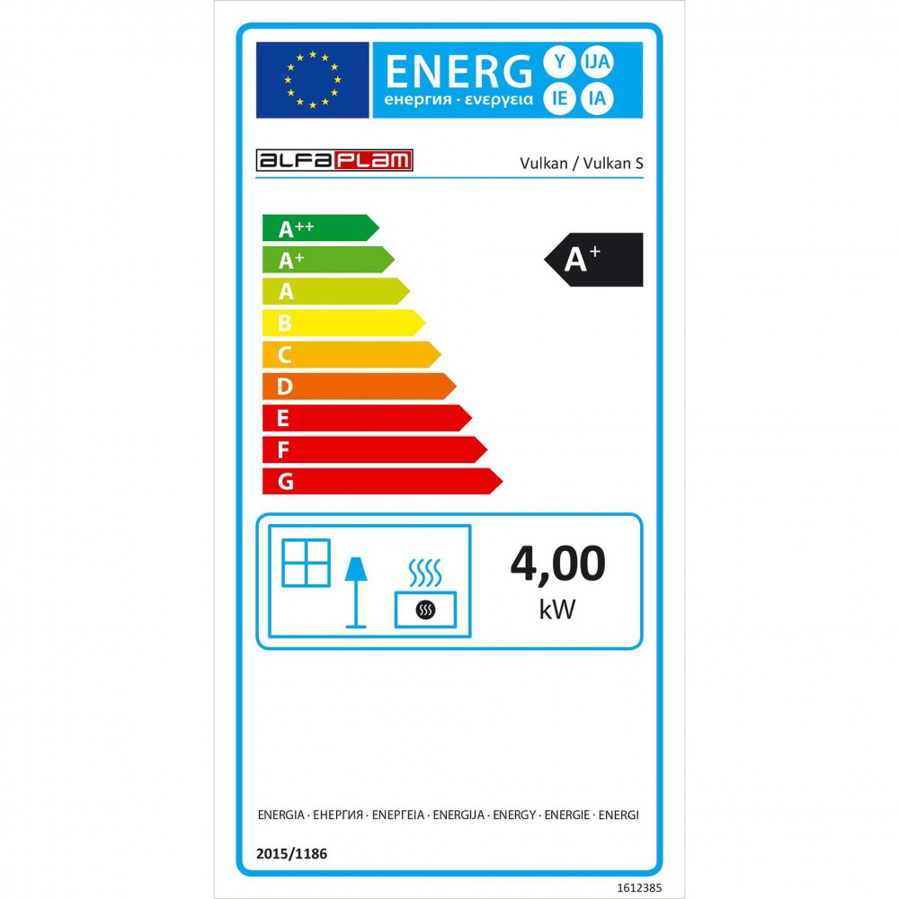 Houtkachel Alfa Plam Vulkan S Antraciet, met gietijzeren deur 4kW | Gietijzeren houtkachels | Houtkachels |