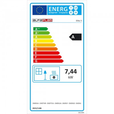 Houtkachel Alfa Plam Elita 3 Antraciet 7kW, Log - Alfa-Plam