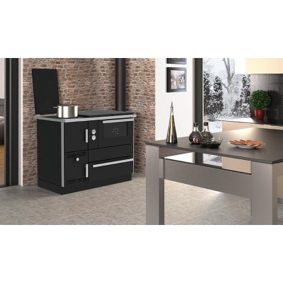Hout fornuis met CV Alfa Plam Alfa Term 35 Anthracite, 32kW - Productenvergelijking