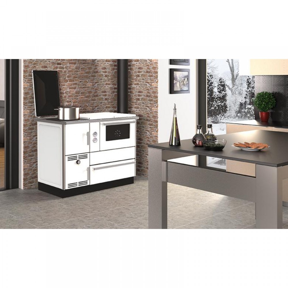 Hout fornuis met CV Alfa Plam Alfa Term 35 Wit, 32kW | Hout fornuis |  |