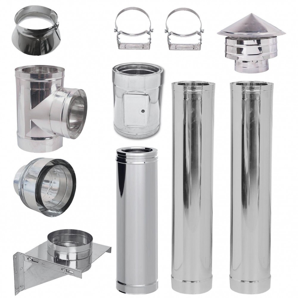 Rookkanaal set Roestvrij staal Geïsoleerd Ф250 (binnendiameter), 3,7m-11,7m | Rookkanaal sets | Schoorstenen |