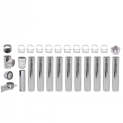 Rookkanaal set, Roestvrij staal Geïsoleerd Ф300 (binnendiameter), 11,7m - Productenvergelijking