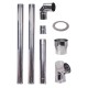 Rookkanaal set voor pelletkachel, roestvrij staal AISI 304, 100-130 mm | Rookkanaal sets | Schoorstenen |