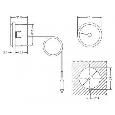 Capillary thermometer Cewal, Plastic case DN50 - Productenvergelijking