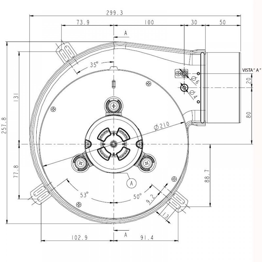 Rookafzuiging SITGroup LN2 Natalini voor pelletkachels Eco Spar, Adler, Edilkamin, MCZ, Red e.a., Maximale luchtstroom 285 m³/u | Ventilatoren en blazers voor ketel | Ketel onderdelen |