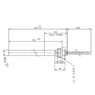 Gloeibougie pelletkachel voor Ecoteck, Ravelli en anderen, totale lengte 167mm, 250W - Productenvergelijking