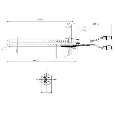 Gloeibougie pelletkachel voor Palladio en anderen, totale lengte 145mm, 250W - Productenvergelijking