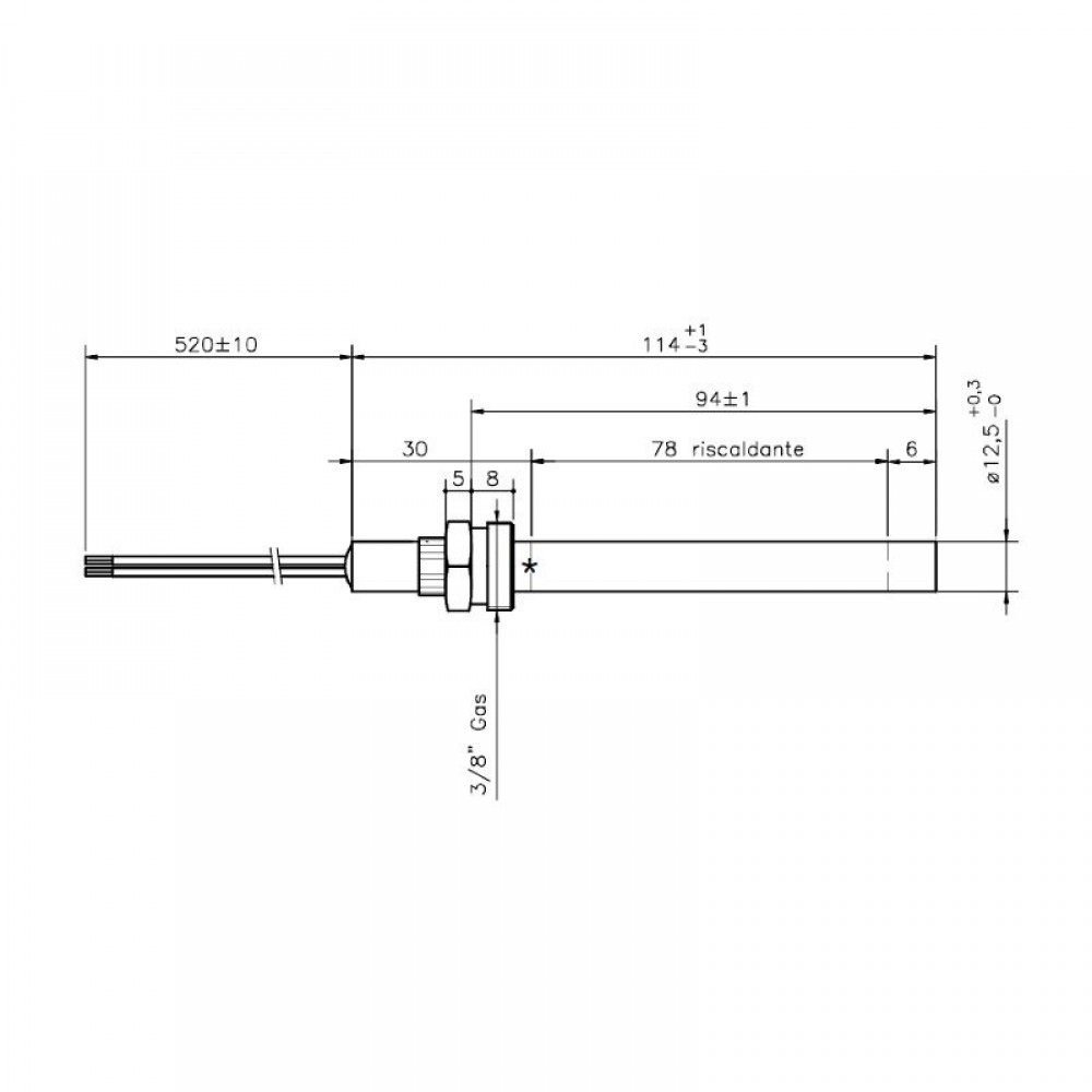 Gloeibougie pelletkachel voor Ecoteck, Ravelli en andere, totale lengte 114mm, 250W | Gloeibougie | Pelletkachel onderdelen |