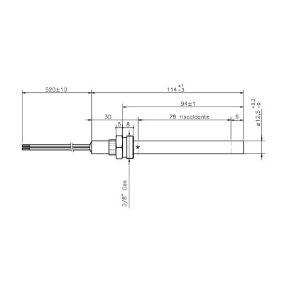 Gloeibougie pelletkachel voor Ecoteck, Ravelli en andere, totale lengte 114mm, 250W - Productenvergelijking