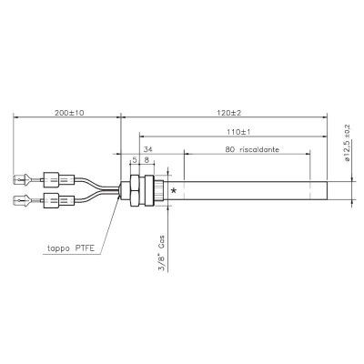 Gloeibougie pelletkachel voor Girolami, totale lengte 120mm, 235W - Productenvergelijking