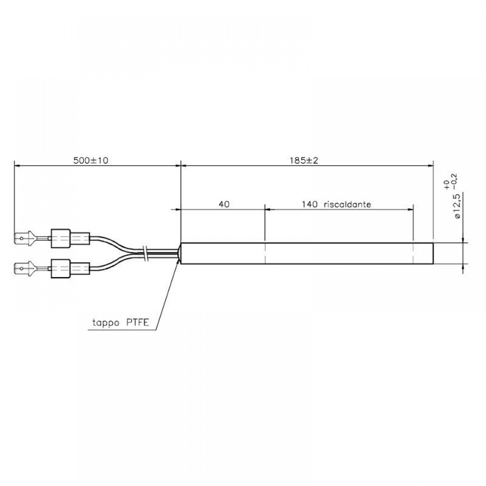 Gloeibougie pelletkachel voor La Nordica en andere, totale lengte 185mm, 400W | Gloeibougie | Pelletkachel onderdelen |
