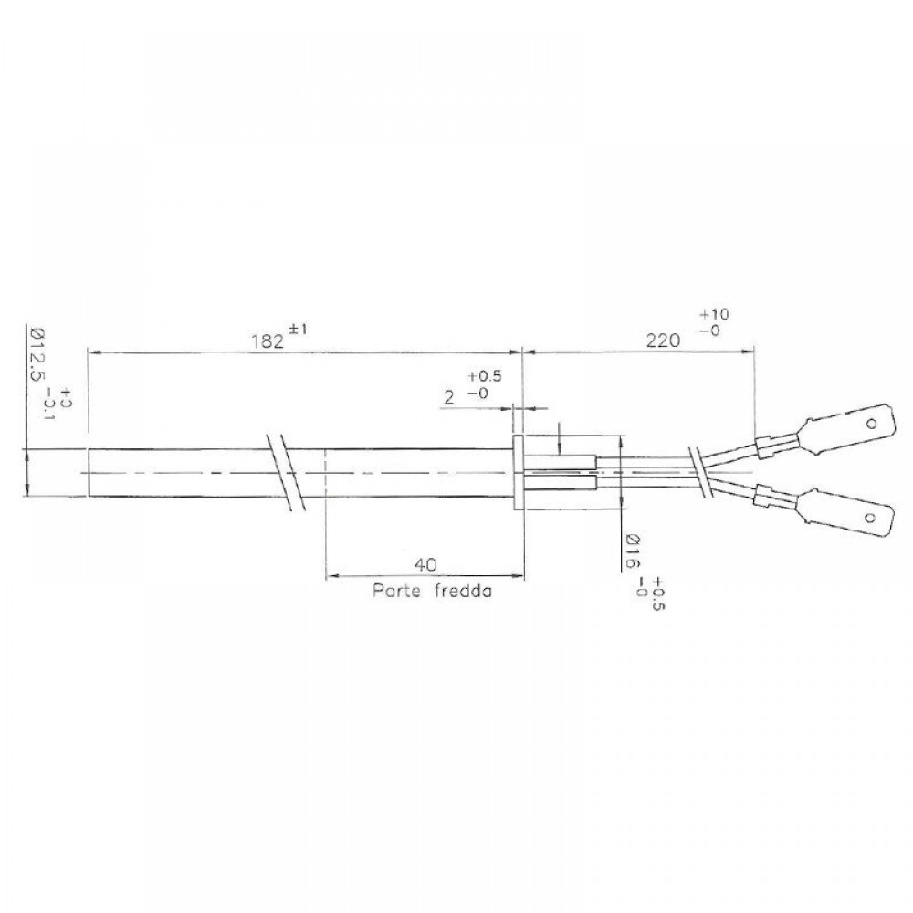 Gloeibougie pelletkachel voor Edilkamin, Thermorossi en anderen, totale lengte 182mm, 350W | Gloeibougie | Pelletkachel onderdelen |