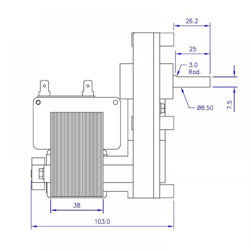 Vijzelmotor pelletkachel Mellor FB1137, 4,75 RPM voor Arce, Ecoteck, Emaflam, La Nordica, Ravelli en anderen | Vijzelmotor | Pelletkachel onderdelen |