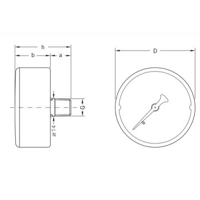 Axial manometer Cewal, Rear connection - Productenvergelijking