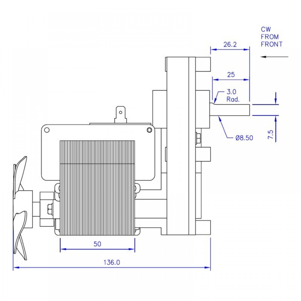 Vijzelmotor pelletkachel Mellor FB1304 voor Cadel, Deville, Eurofiamma, Karmek One, Puros en anderen, 8 RPM | Vijzelmotor voor pelletkachel | Pelletkachel onderdelen |