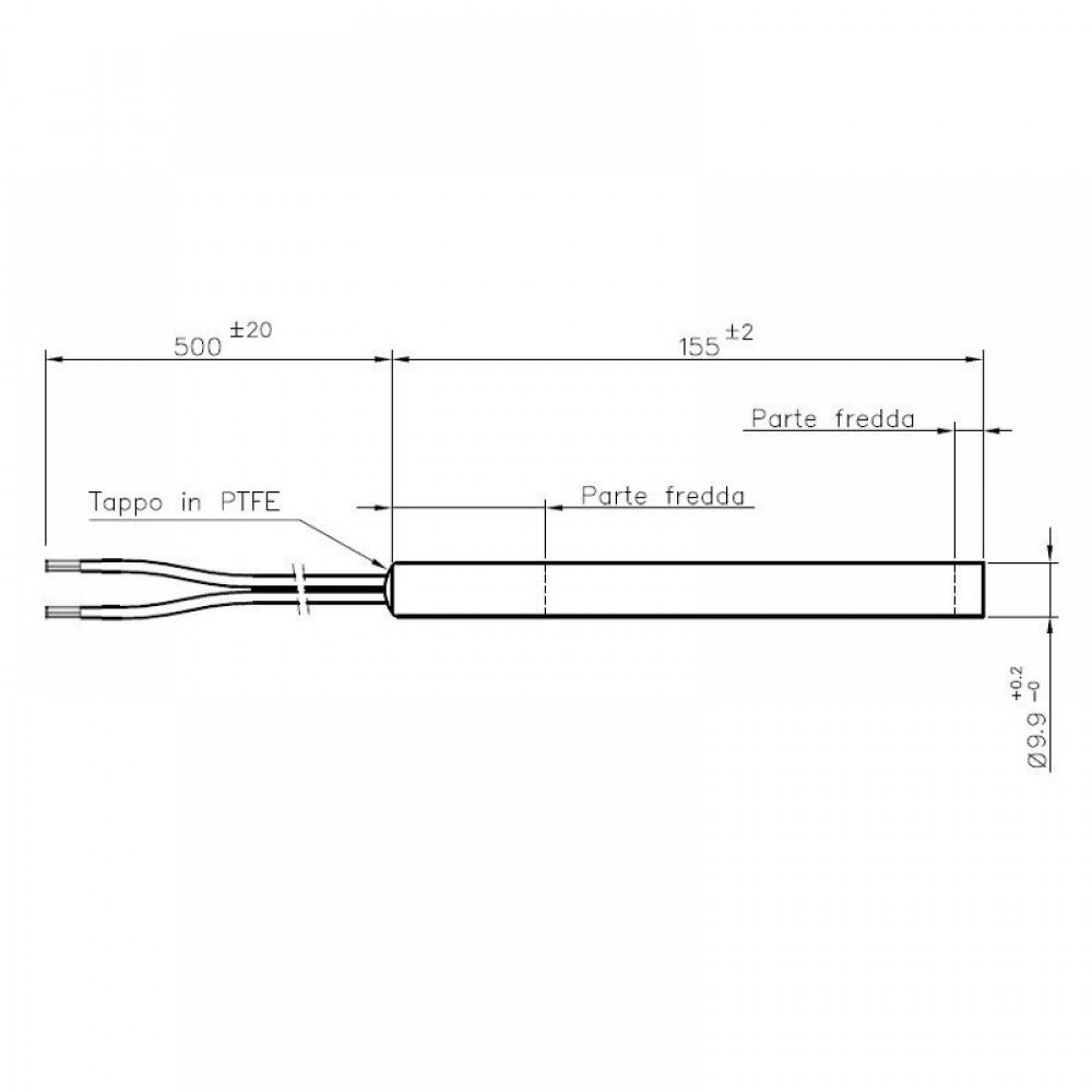 Gloeibougie pelletkachel voor Edilkamin, Italiana Camini, La Nordica, Sicalor en anderen, totale lengte 155mm, 300W | Gloeibougie voor pelletkachel | Pelletkachel onderdelen |