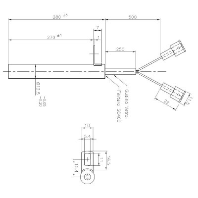 Gloeibougie pelletkachel voor Edilkamin en andere, totale lengte 280mm, 470W - Productenvergelijking