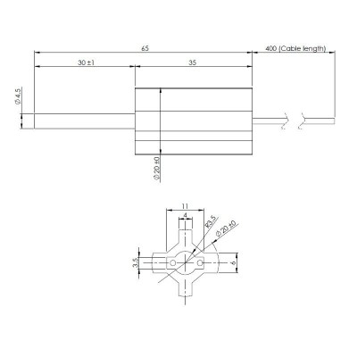 Laagspanning gloeibougie pelletkachel Eco Spar, BURNiT, totale lengte 65mm, 95W tot 24V - Pelletkachel onderdelen