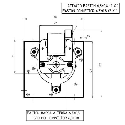 Tangentiële ventilator voor pelletkachels Sideros, met Ø80 mm, debiet 305 m³/h - Fergas