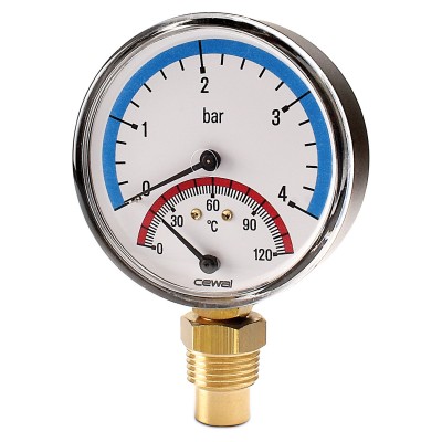 Axial thermomanometer Cewal, Bottom connection - Productenvergelijking