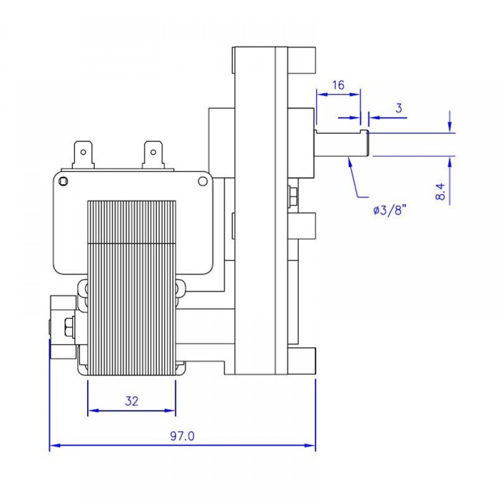 Vijzelmotor pelletkachel Mellor FB1218 voor Alfa Plam, Arce, Clementi, Enviro, Vescovi, Pasqualicchio en anderen, 3RPM | Vijzelmotor voor pelletkachel | Pelletkachel onderdelen |