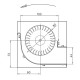 Tangentiële ventilator Fergas voor pelletkachels Cadel en anderen met Ø80 mm, Flow 305 m³/h | Ventilatoren en blazers | Pelletkachel onderdelen |