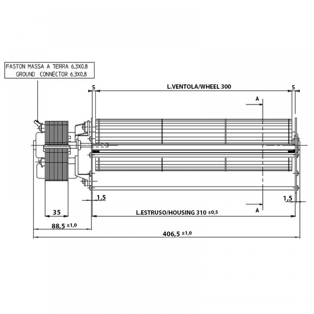 Tangentiële ventilator met Ø80 mm Eva Calor, Prisma en anderen, debiet 175/195 m³/h | Ventilatoren en blazers voor pelletkachel | Pelletkachel onderdelen |