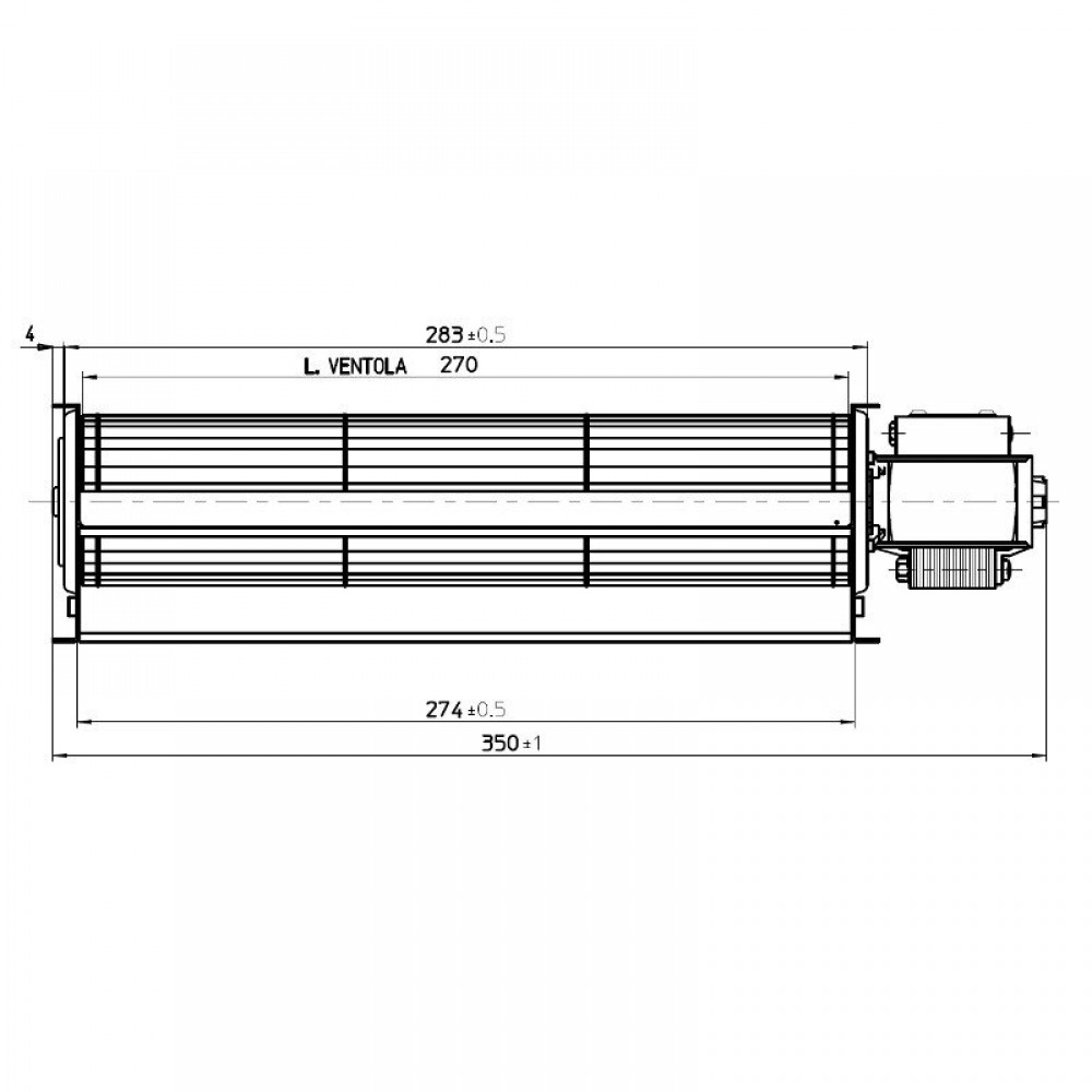 Tangentiële ventilator Fergas voor pellet Superior en andere met Ø60 mm, Debiet 200 m³/h | Ventilatoren en blazers | Pelletkachel onderdelen |