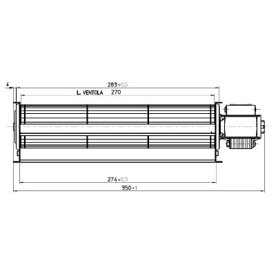 Tangentiële ventilator Fergas voor pellet Superior en andere met Ø60 mm, Debiet 200 m³/h - Productenvergelijking
