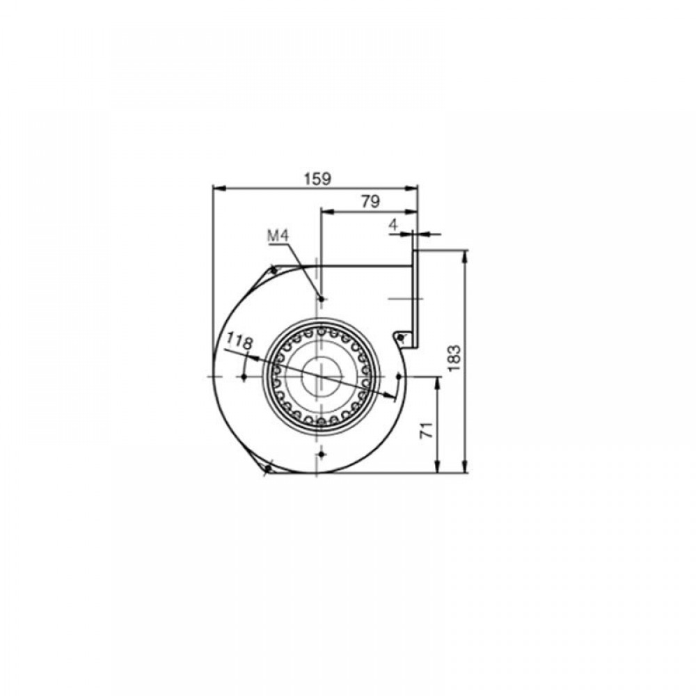 Centrifugaalventilator EBM voor pelletkachels Edilkamin, Ecoteck, Ravelli en anderen, debiet 155 m³/h | Ventilatoren en blazers voor pelletkachel | Pelletkachel onderdelen |