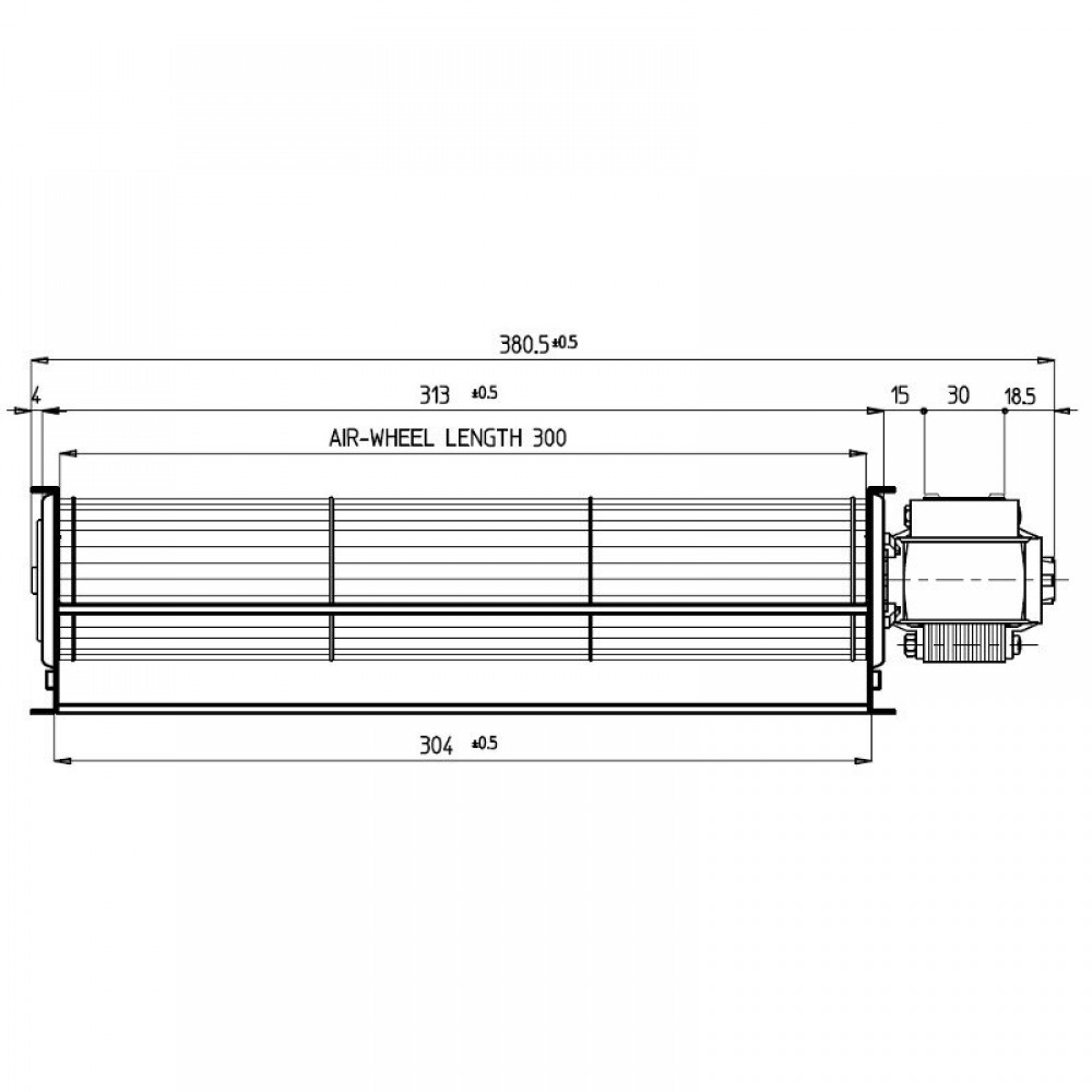 Tangentiële ventilator Fergas voor pelletkachels Anselmo Cola, Cadel, Ferroli, La Nordica en anderen met Ø60 mm, Flow 180 m³/h | Ventilatoren en blazers | Pelletkachel onderdelen |