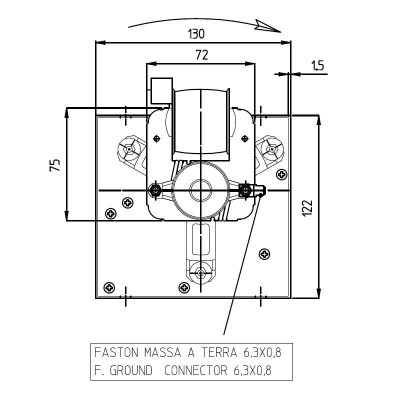 Tangentiële ventilator voor pelletkachels Eva Calor, Prisma, met Ø80 mm, Flow 251-302 m³/h - Fergas