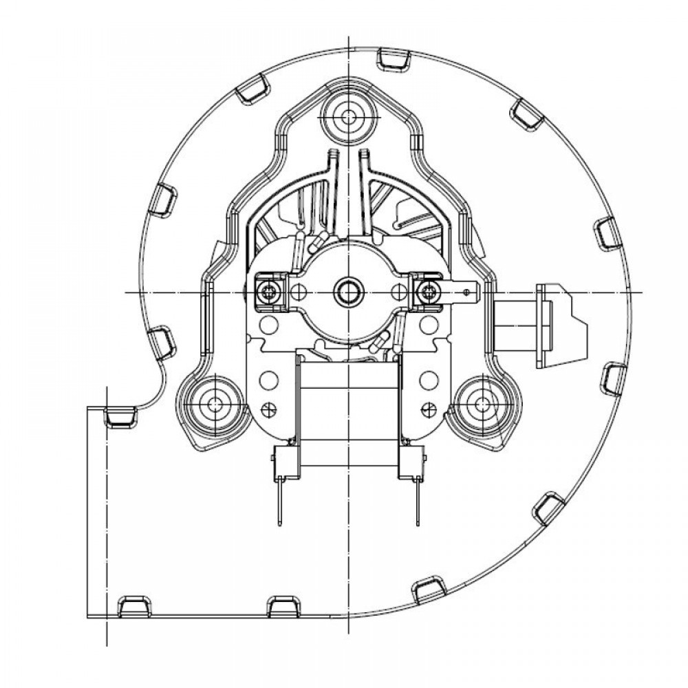 Centrifugaalventilator EBM voor pelletkachels Ecoteck, Edilkamin, Ravelli e.a., debiet 140 m³/h | Ventilatoren en blazers | Pelletkachel onderdelen |