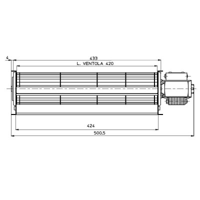 Tangentiële ventilator Fergas voor pelletkachels Deville met Ø60 mm, Flow 280 m³/h - Fergas