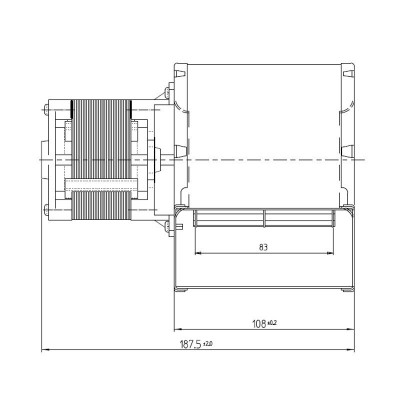 Centrifugaalventilator Fergas voor pelletkachels Ecoforest, Edilkamin, Italiana Camini, flow 258 m³/h - Productenvergelijking