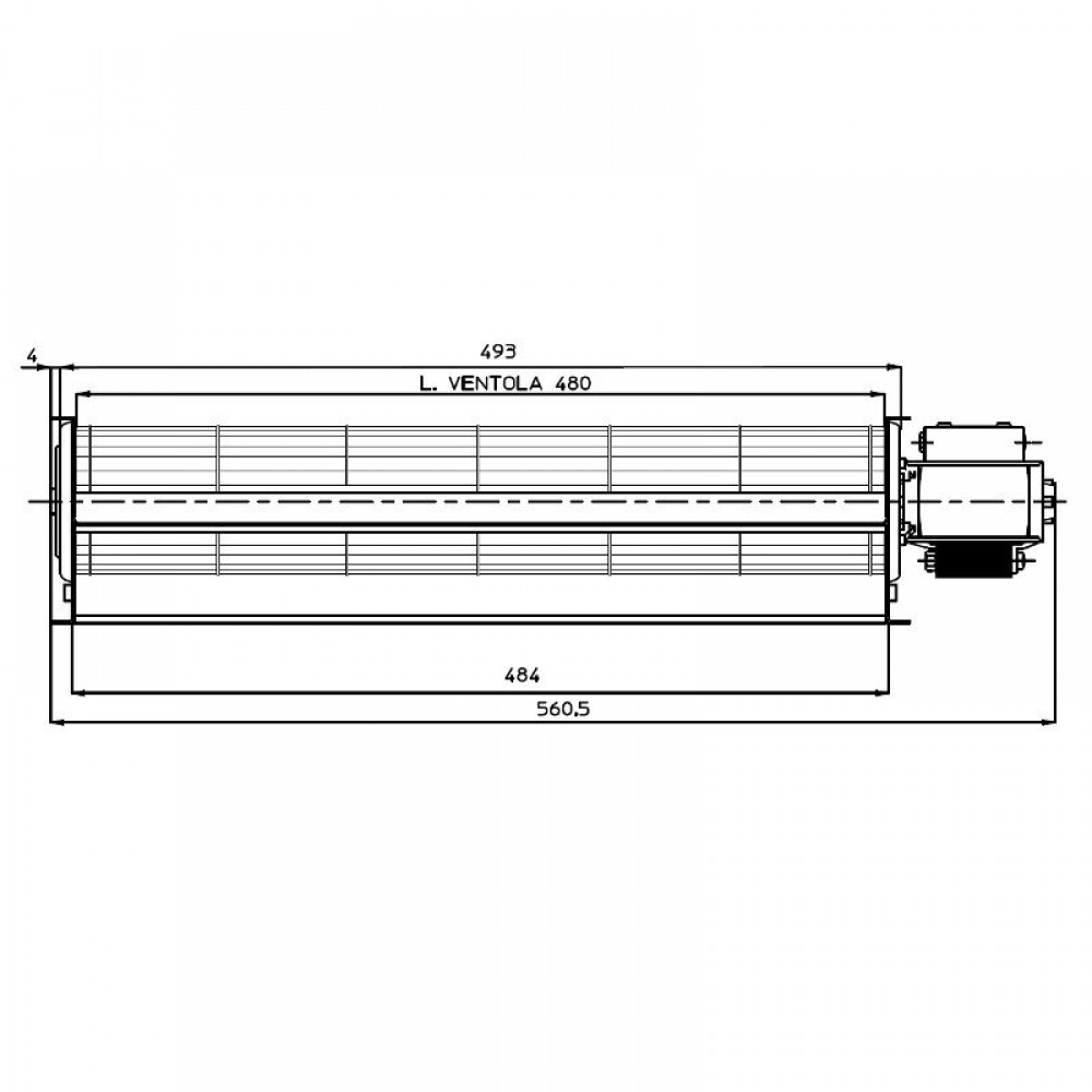 Tangentiële ventilator Fergas voor pelletkachels Edilkamin, Cadel en anderen, met Ø60 mm, Debiet 250 m³/h | Ventilatoren en blazers voor pelletkachel | Pelletkachel onderdelen |