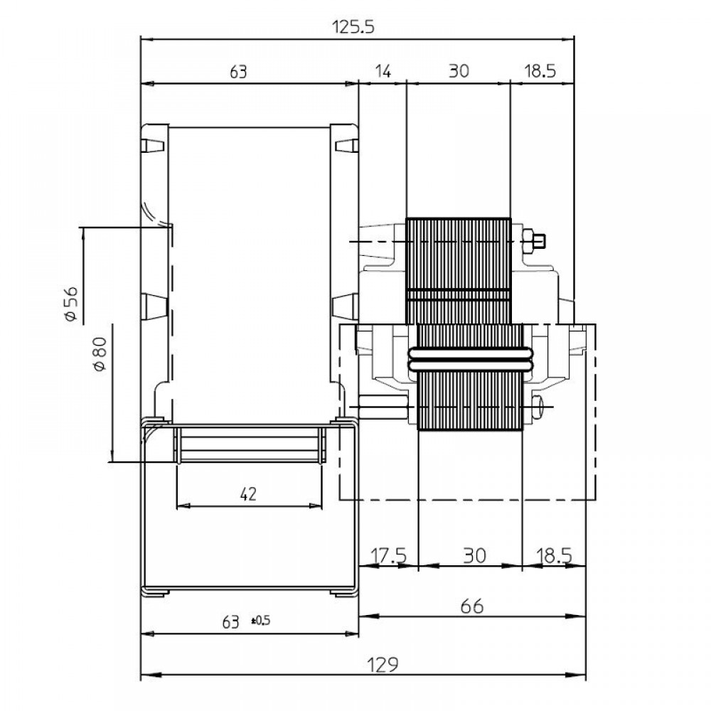 Centrifugaalventilator Fergas voor pelletkachels Ecoforest, Ravelli en anderen, debiet 121 m³/h | Ventilatoren en blazers voor pelletkachel | Pelletkachel onderdelen |
