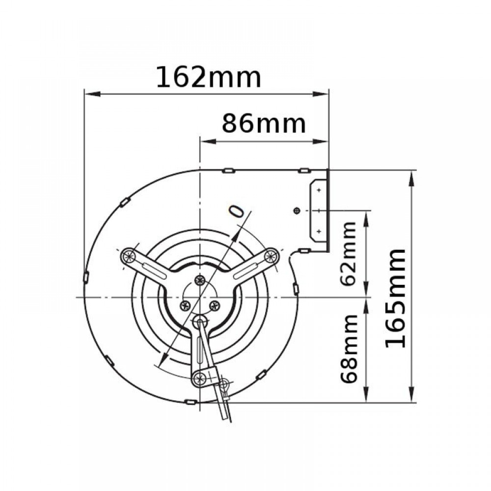 Centrifugaalventilator EBM 265 m³/h voor pelletkachels Caminetti Montegrappa, Ecoteck, MCZ, Palazzetti, Ravelli, Royal en anderen | Ventilatoren en blazers voor pelletkachel | Pelletkachel onderdelen |