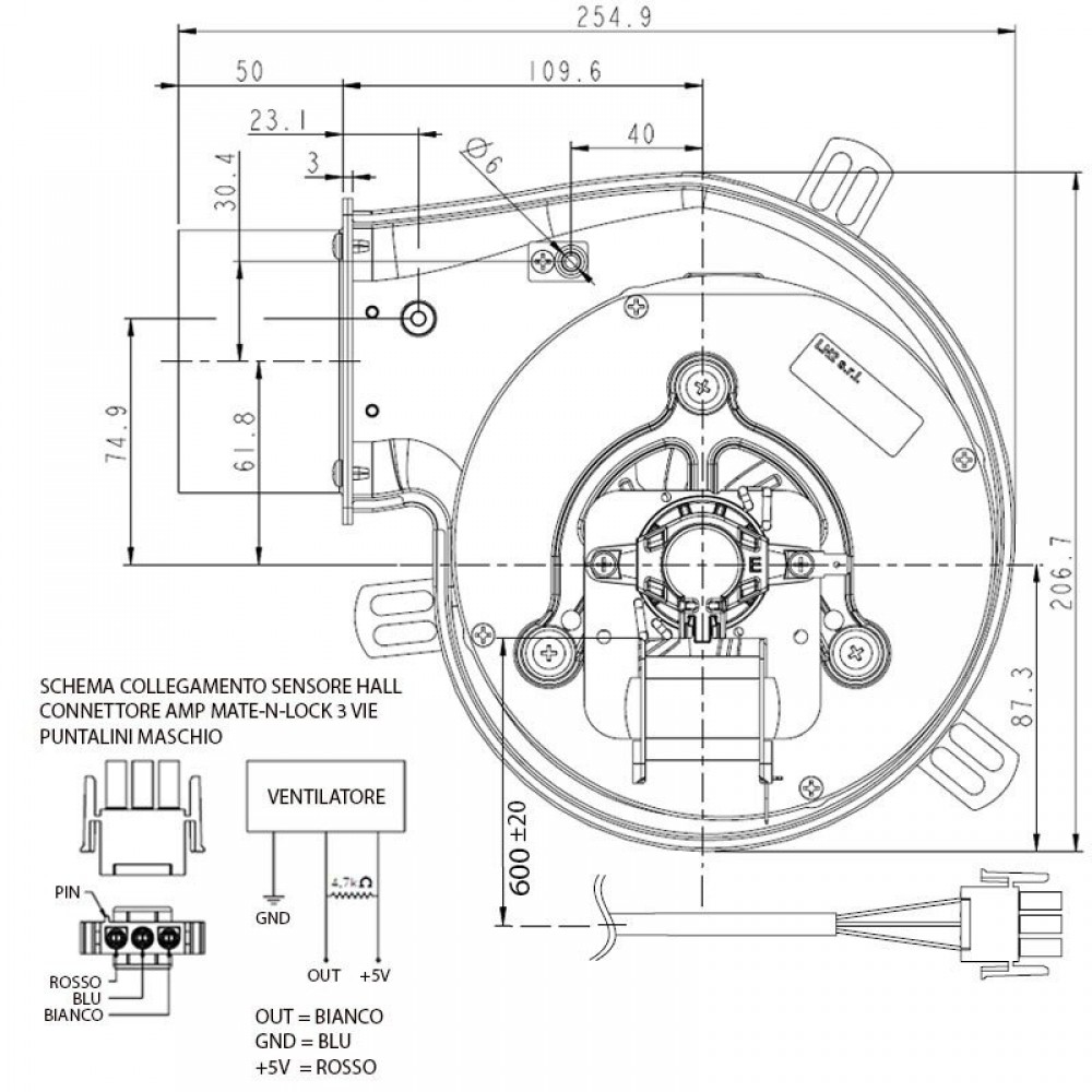 Rookafzuigventilator LN2 Natalini voor pelletkachels Maximale luchtstroom 160 m³/u | Ventilatoren en blazers | Pelletkachel onderdelen |