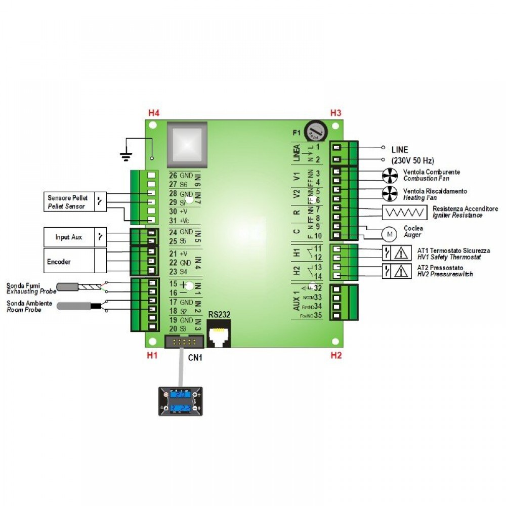 Мainboard TIEmme SY100_ARIA voor pelletkachels Clam, Moretti Design en anderen | Elektronica | Pelletkachel onderdelen |