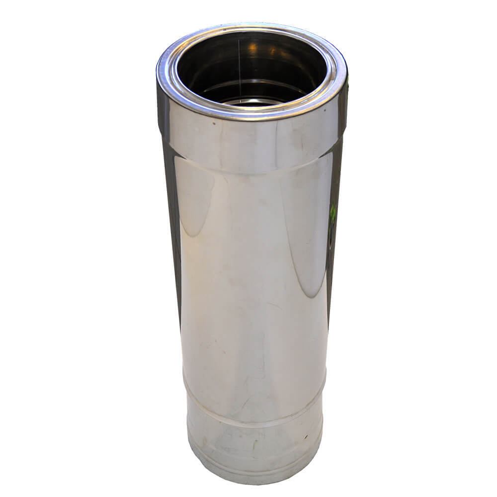 Telescopisch dubbelwandig rookkanaal, RVS AISI 304, Recht, Geïsoleerd, Lengte 51 - 90cm, Ф80-130 | Dubbelwandig rookkanaal | Schoorstenen |