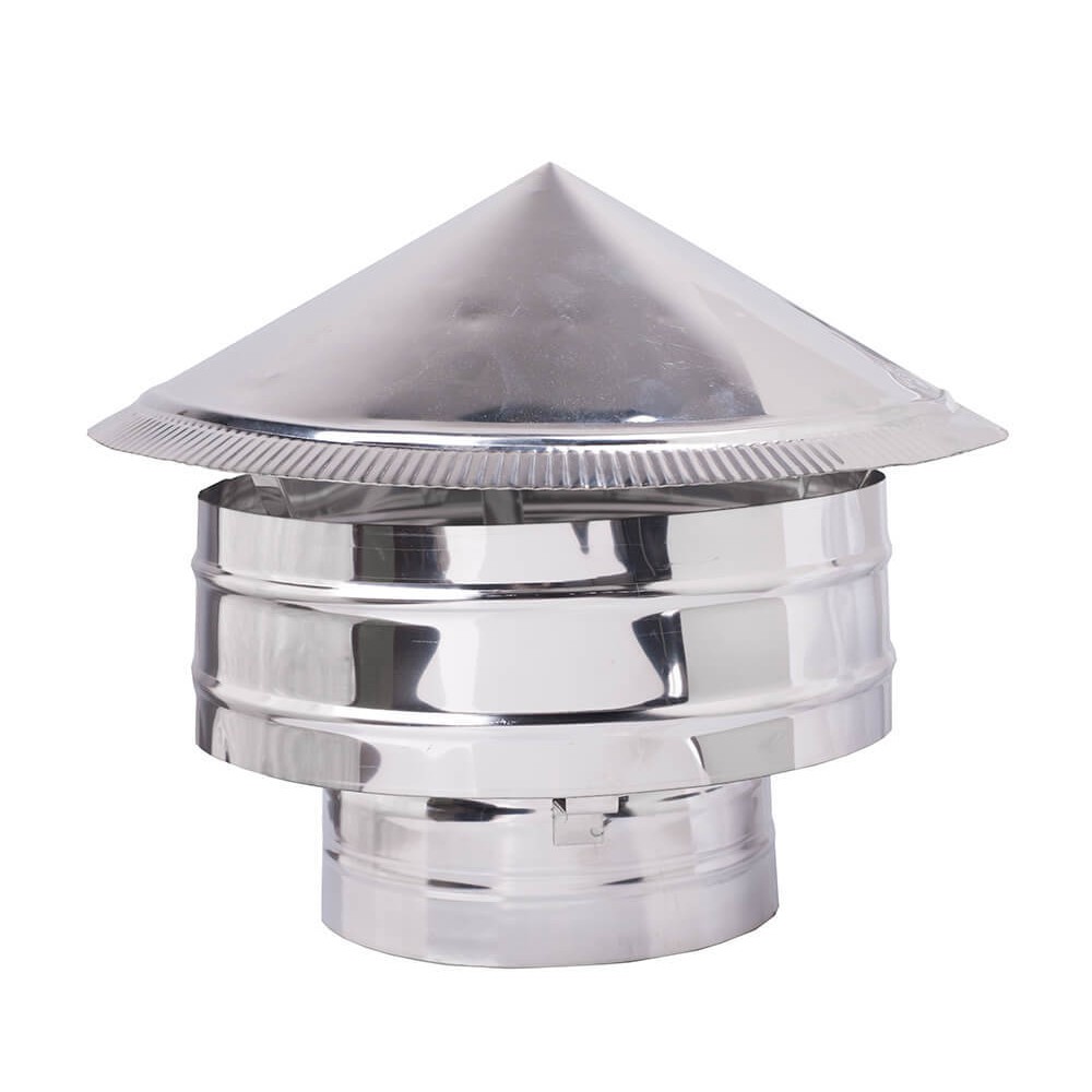 Dubbelwandige schoorsteenkap, RVS AISI 304. Ф80-Ф500