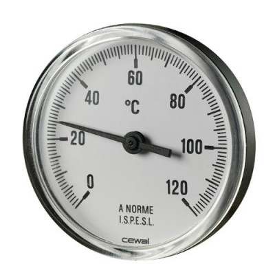 Bimetallic thermoplastic thermometer Cewal, Rear stem 50mm x 1/2'' - Productenvergelijking