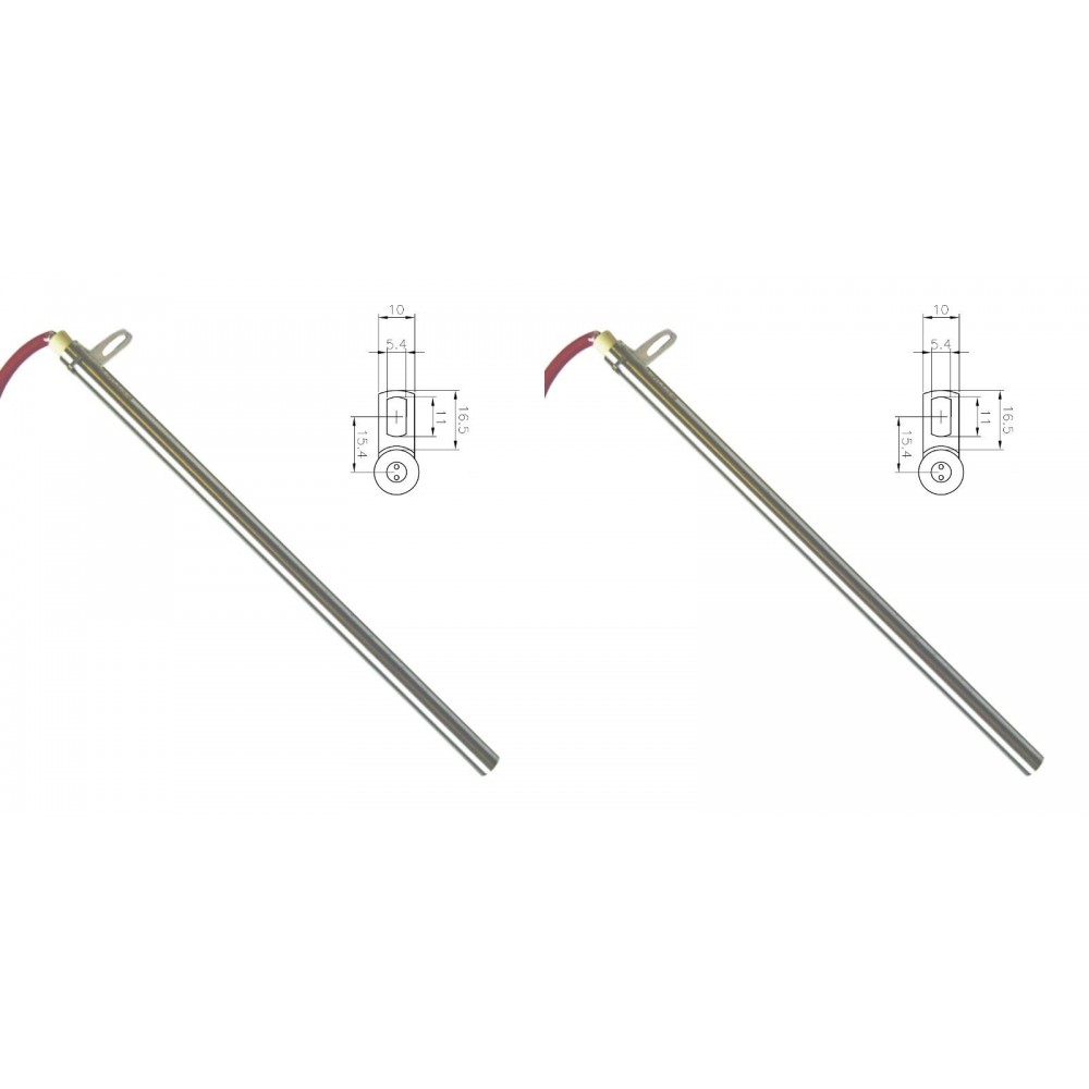 Gloeibougie pelletkachel voor Edilkamin en andere, totale lengte 280mm, 470W - x2