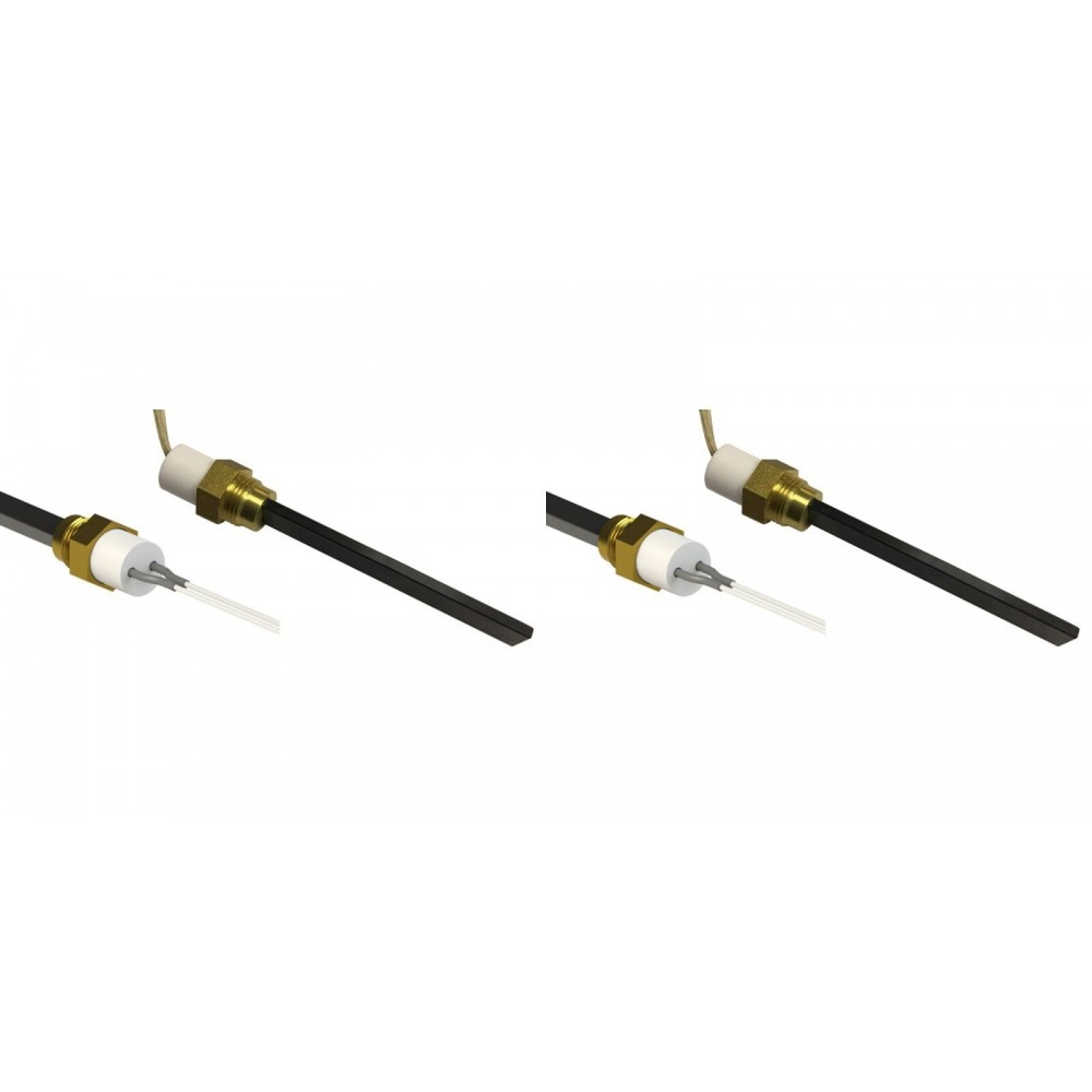 Laagspanning gloeibougie pelletkachel Eco Spar, BURNiT, Adler, AMG, Ecoteck en anderen, totale lengte 126mm, 120W tot 24V - x2 | Gloeibougie voor pelletkachel | Pelletkachel onderdelen |