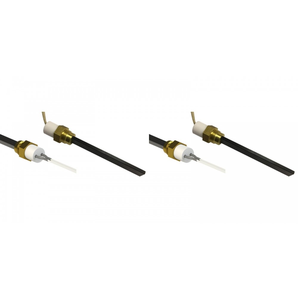 Gloeibougie pelletkachel met zwart kwartskristal voor Eco Spar, BURNiT, Whitfield, Lennox, totale lengte 126mm, 400W - x2